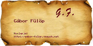 Gábor Fülöp névjegykártya